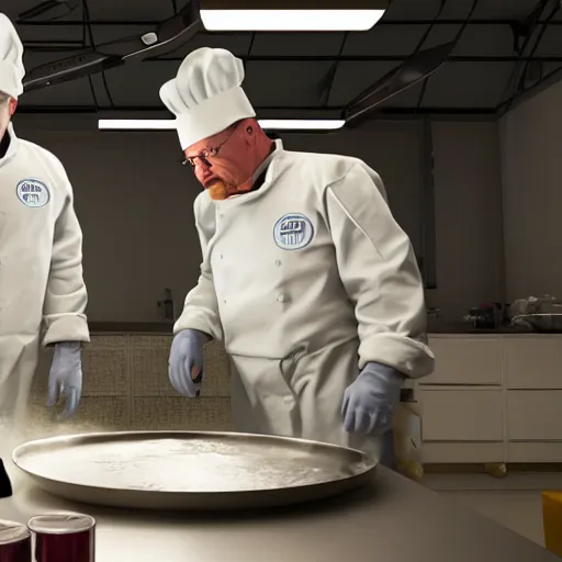 Prompt: Elon musk and Walter white cooking meth. 8k ultra realistic, award winning, unreal engine 5, masterpiece, atmosphere glow, hyperrealistic, focused, extreme details, cinematic