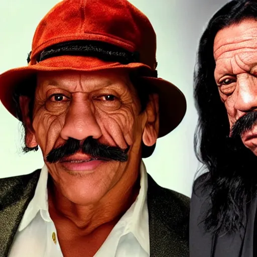 Image similar to danny trejo in a romantic comedy