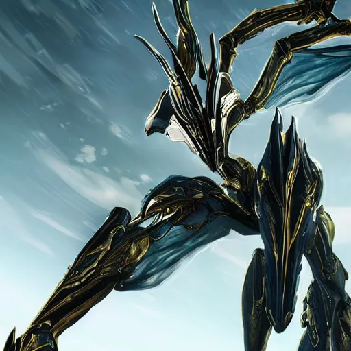 Prompt: high quality bug pov of a beautiful and stunning giant valkyr warframe, doing an elegant pose high above you, a giant warframe paw looms over you, about to step on you, unaware of your existence, slick elegant design, sharp claws, detailed shot legs-up, highly detailed art, epic cinematic shot, realistic, professional digital art, high end digital art, furry art, DeviantArt, artstation, Furaffinity, 8k HD render, epic lighting, depth of field