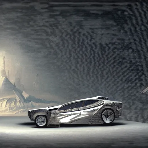 Image similar to sci-fi car and wall structure in the coronation of napoleon painting by Jacques-Louis David in the The Martian film 2011 and point cloud in the middle and everything in form of zaha hadid architects artwork by caravaggio unreal engine 5 keyshot octane lighting ultra high detail ultra hyper realism 8k 16k in plastic dark tilt shift full-length view