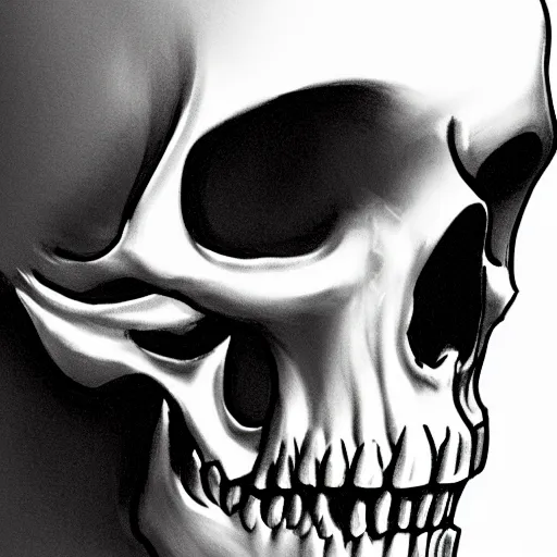 Prompt: asthetic concept art of a skull