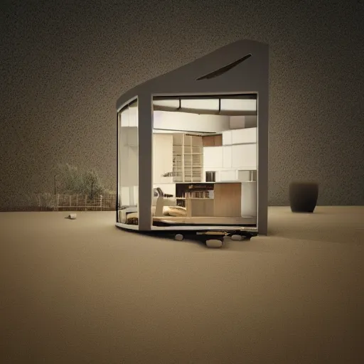 Image similar to mini house inside clear globe octane render hyperdetailed,