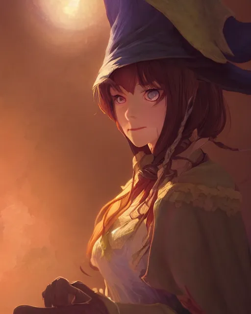 Image similar to medieval witch girl, full shot, atmospheric lighting, detailed face, by makoto shinkai, stanley artger m lau, wlop, rossdraws, james jean, andrei riabovitchev, marc simonetti, krenz c