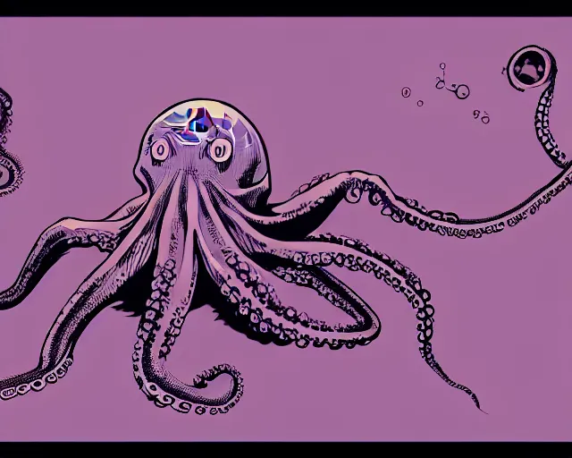 Prompt: a cell shaded an octopus with the planet earth globe as his body, illustration, full body wide shot, subtle colors, post grunge, concept art by josan gonzales and wlop, by james jean, Victo ngai, David Rubín, Mike Mignola, Laurie Greasley, highly detailed, sharp focus, alien, Trending on Artstation, HQ, deviantart, art by artgem