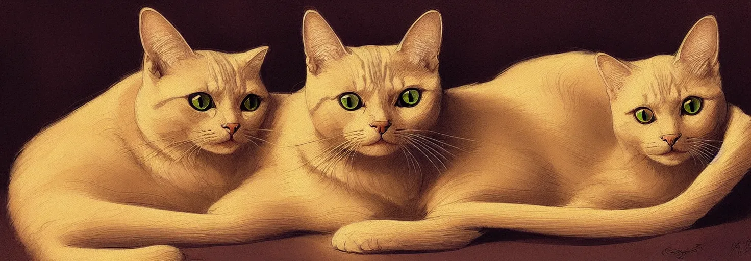 Prompt: beautiful cat with hundreds of spiral eyes, in acidic din, with soft light, symmetrical patterns, like leonardo da vinci sketches! j. c. leyendecker, greg rutkowski, artgerm