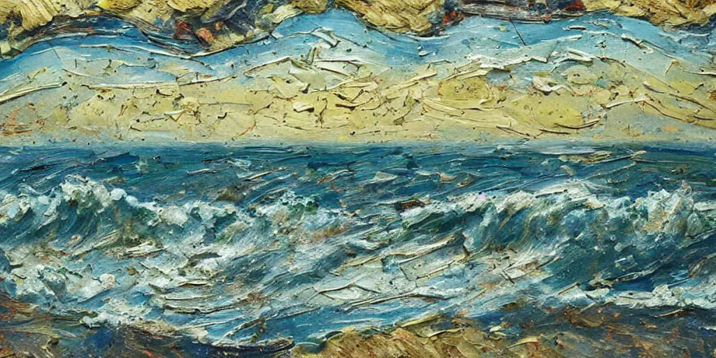 How To Make Layered Beach Impasto Painting Online