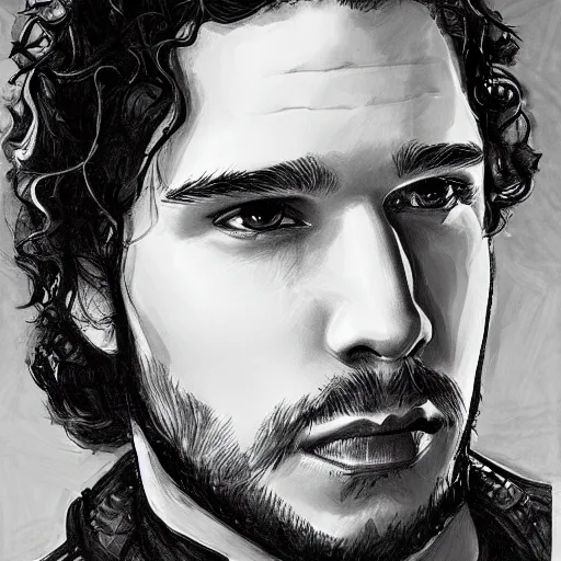 Prompt: Portrait of Jon Snow by Thomas Phillips