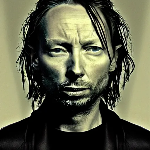 Image similar to versions of variations, hyper realistic, many variations of thom yorke, face variations, various emotions, various poses, high quality, intricate details, beautiful lighting