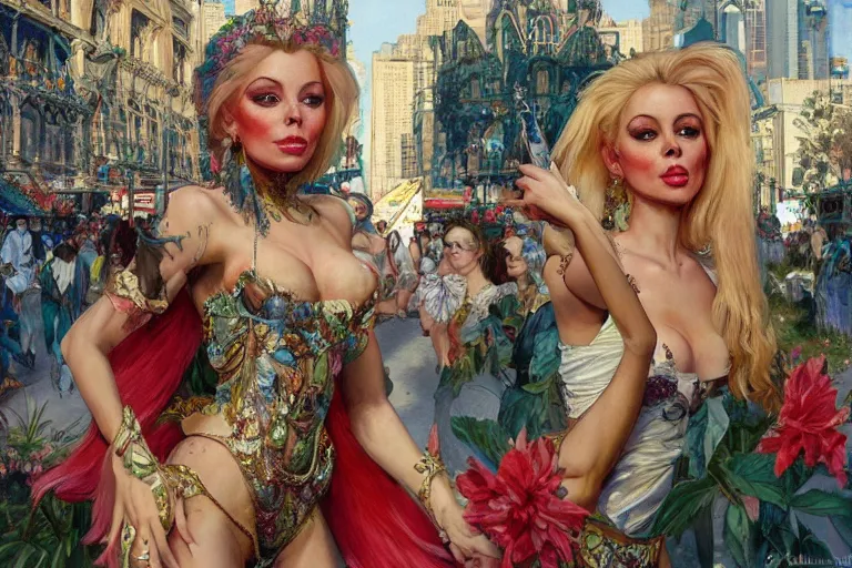 Image similar to a beautiful realistic painting of ( ( isabelledeltore ) ) in the 1 9 8 0 s carnival in the city of sydney, australia intricate, elegant, highly detailed, digital painting, artstation, concept art, by krenz cushart and artem demura and alphonse mucha