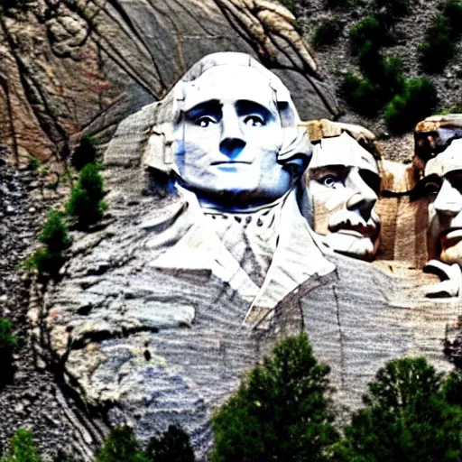 Prompt: Mount Rushmore featuring Obama
