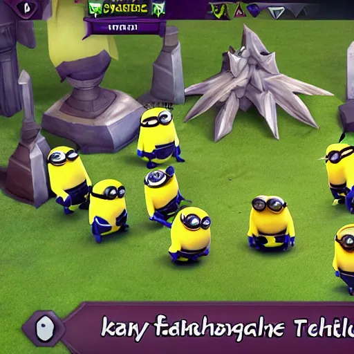 Prompt: screenshot of teamfight tactics, champions are minions, in - game