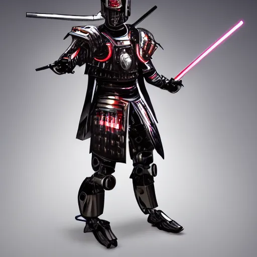 Prompt: man in futuristic cyborg samurai armor, detailed, hyper realistic, under dramatic lighting