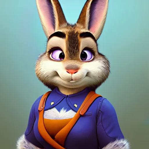 Image similar to A portrait of Judy Hopps by William-Adolph Bouguereau, Zootopia Judy Hopps