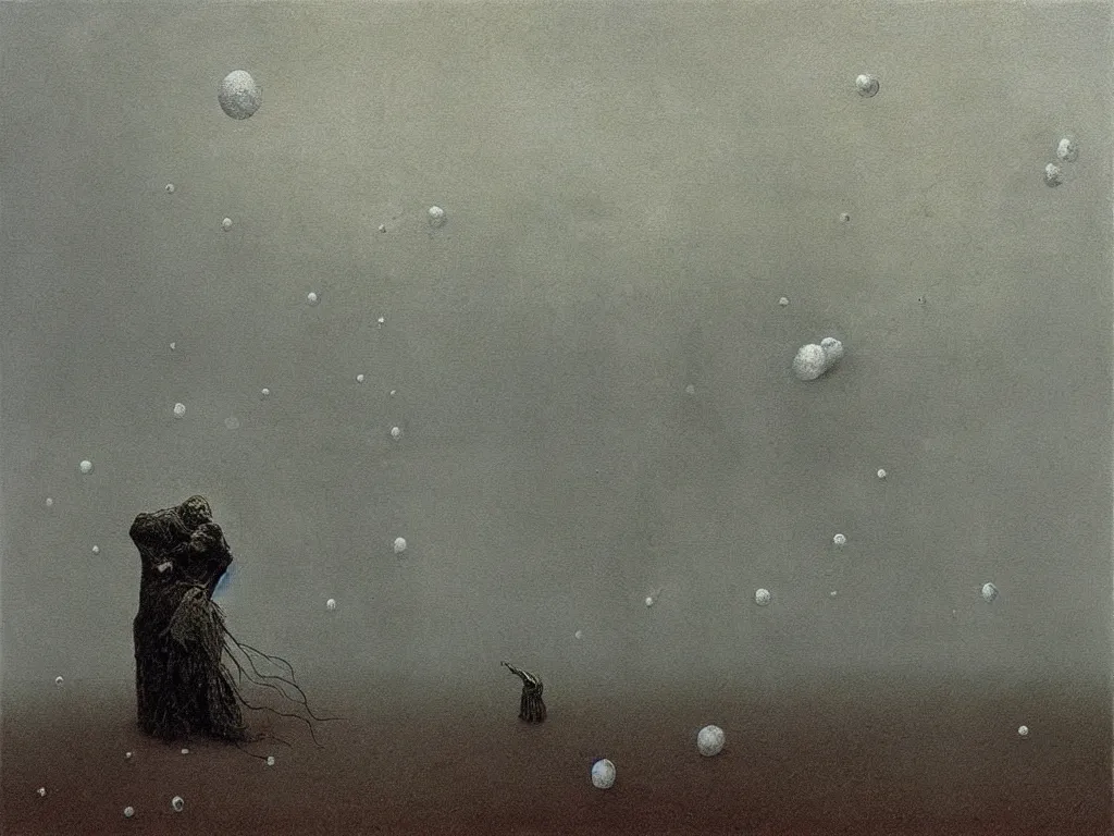 Image similar to Inverted hailstorm. Painting by Salvador Dali, Beksinski