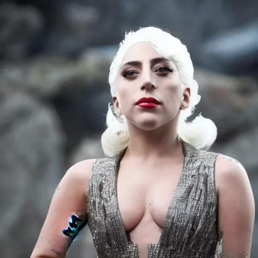 Prompt: still of early 2 0 s lady gaga in westworld tv series