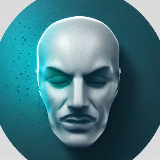 Prompt: small logo icon design of a human head made of water, water manipulation, hyper realistic, ray tracing, realistic water splashes, sharp focus, 8 k resolution