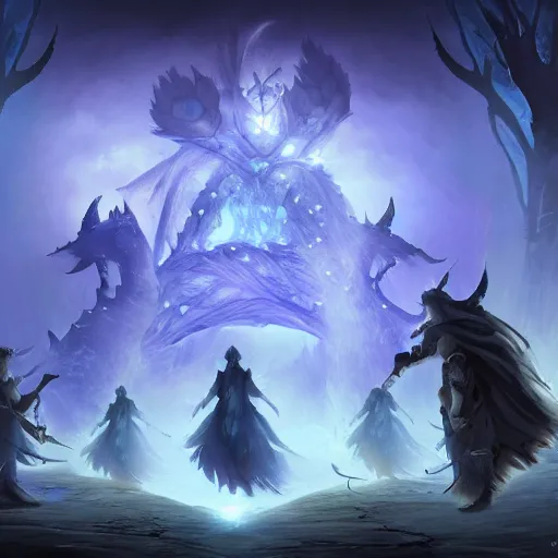 Image similar to Fantasy MMO, ghostly quest bringer, digital art, 4k