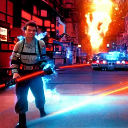 Image similar to stunning awe inspiring michael jackson as a ghostbuster in the movie ghostbusters, movie still 8 k hdr atmospheric lighting