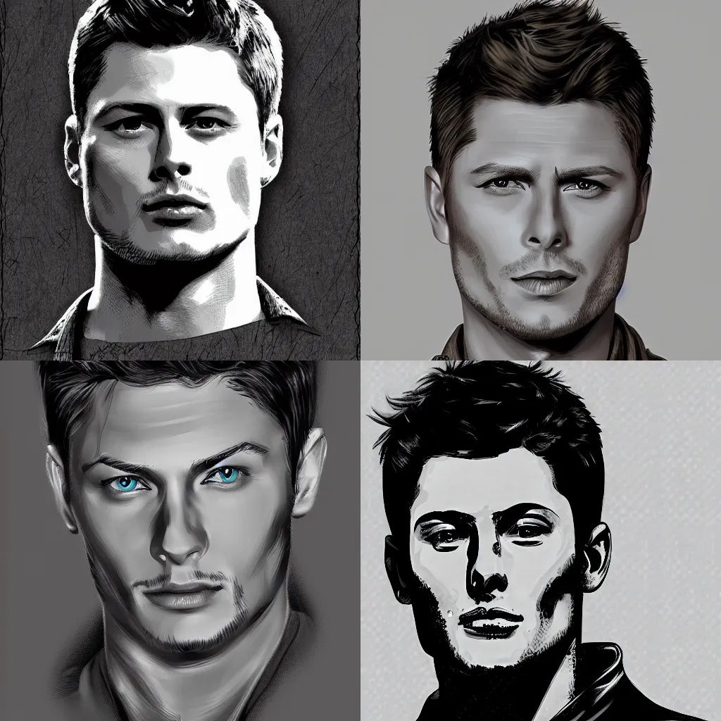 Prompt: Dean Winchester, digital art, detailed