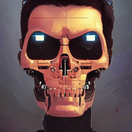 Image similar to face icon stylized minimalist terminator salvation, loftis, cory behance hd by jesper ejsing, by rhads, makoto shinkai and lois van baarle, ilya kuvshinov, rossdraws global illumination