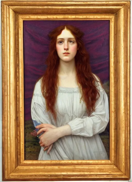 Prompt: Pre-Raphaelite young beautiful female, oil, aesthetic