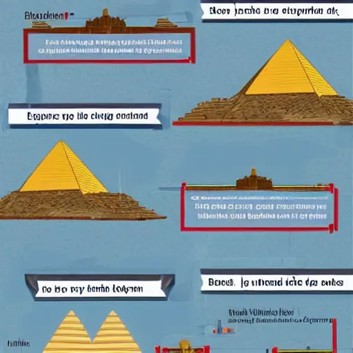 Image similar to infographic blueprints step by step guide how to build pyramids of egypt