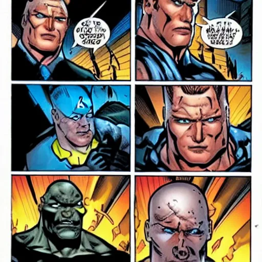 Image similar to brock lesnar in an avengers comic book