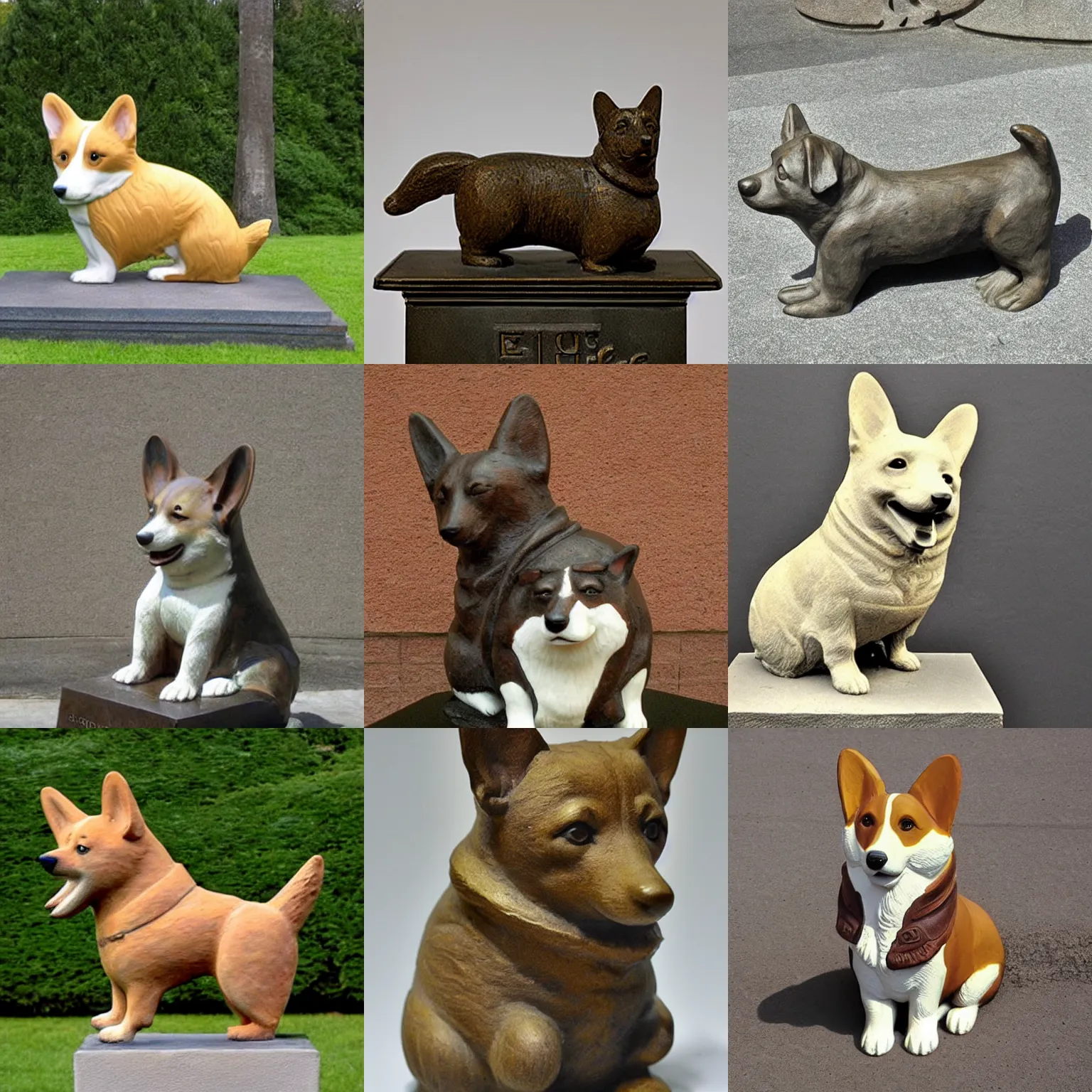 Prompt: statue of a cute corgi, by ernst barlach