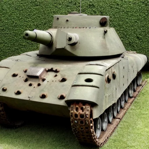 Prompt: wwii tank with amusement part camouflaged paint