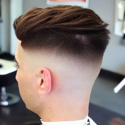 Side view of a gentleman with a high fade haircut on Craiyon