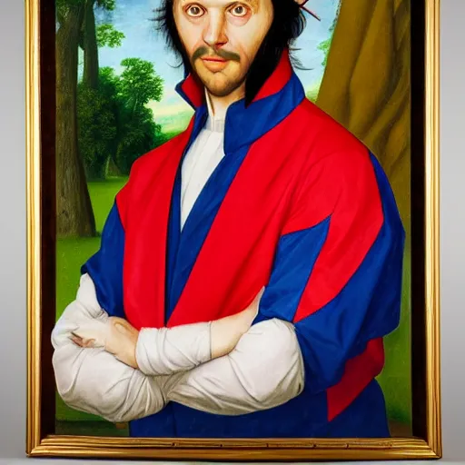 Image similar to president ash ketchum, ash ketchum presidential portrait, oval office painting. official portrait, painting by jan van eyck, northern renaissance art, oil on canvas, wet - on - wet technique, underpainting, grisaille, realistic. restored face.