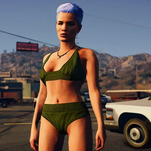 Image similar to Halsey in GTA V, 4k