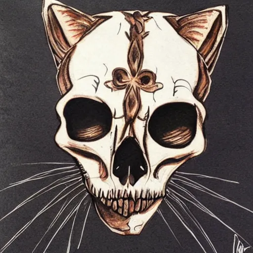 Prompt: skull cat