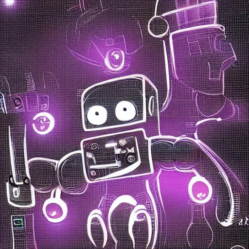 Image similar to robots dreaming of electric sheep