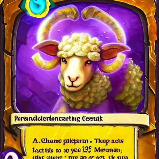 Image similar to a sheep surrounded by yellow magic particles, hearthstone art style, epic fantasy style art, fantasy epic digital art, epic fantasy card game art