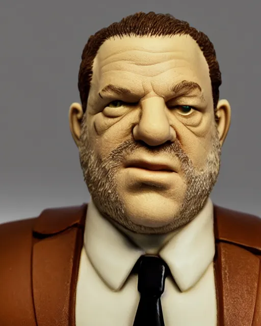 Image similar to harvey weinstein as an action figure, hyper real, advertising photography, 8k