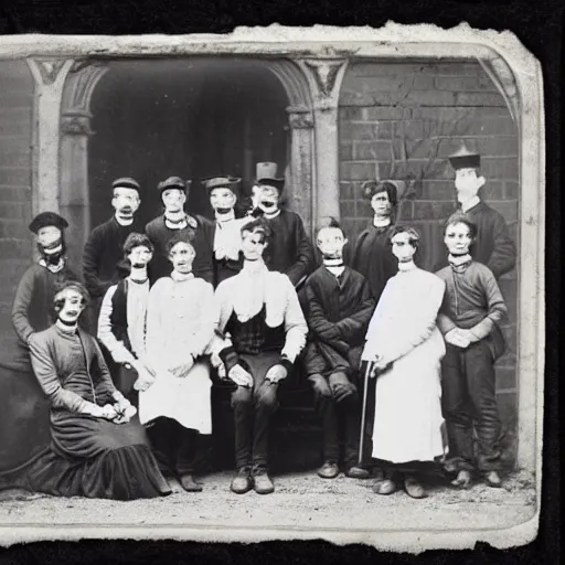 Image similar to Victorian Photograph of Medical students outside posing for a photograph next to a skeleton