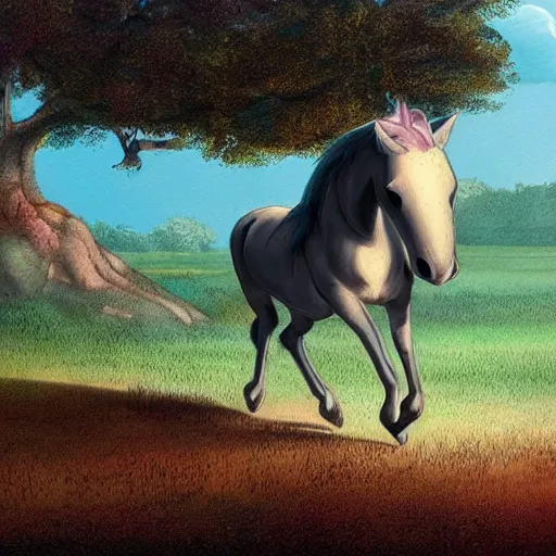 Image similar to a horse walking slowly. the scene is detailed and beautiful, and combines the style of michael foreman, gyo fujikawa, and jane clarke.