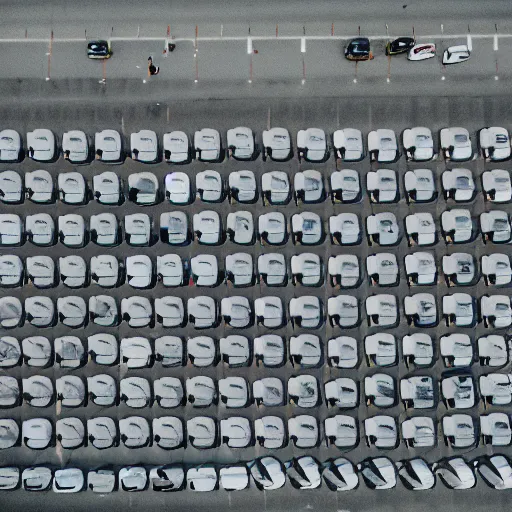 Image similar to Beatiful Fuzzy Photograph of an infinite infinite infinite parking lot, Long shot, full shot, wide shot, low angle,wide angle lens