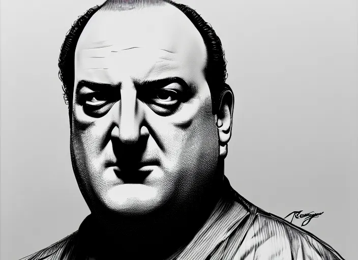 Prompt: a stylized portrait of tony soprano drawn by aleksander rostov, details, hyper - detailed, disco elysium, hd, hdr, 4 k, 8 k