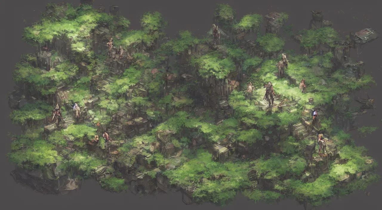 Prompt: Tiny Little Adiantum, game concept art by Akihiko Yoshida, trending on artstation and cgsociety