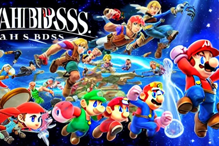 Prompt: photograph of bros playing smash bros