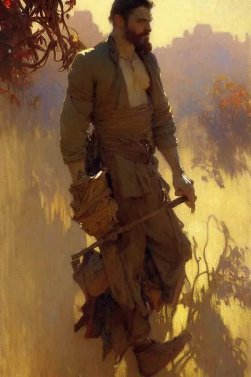 Image similar to attractive man, painting by gaston bussiere, craig mullins, greg rutkowski, alphonse mucha