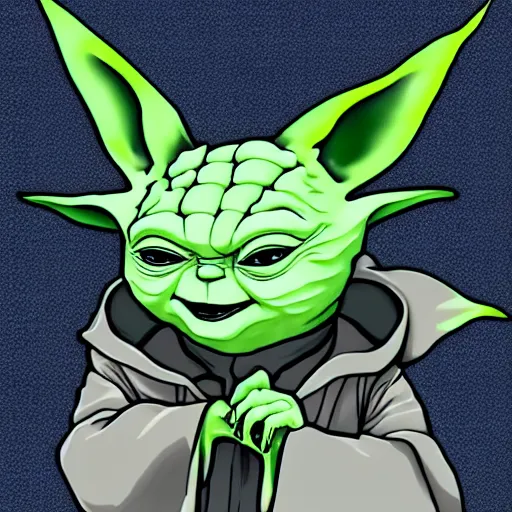 Image similar to kawaii manga yoda