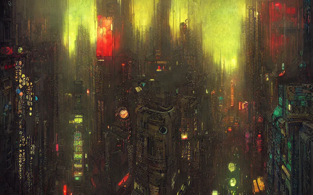 Image similar to technicolor hyperpop cyberpunk cityscape, future perfect, award winning digital art by santiago caruso and odilon redon