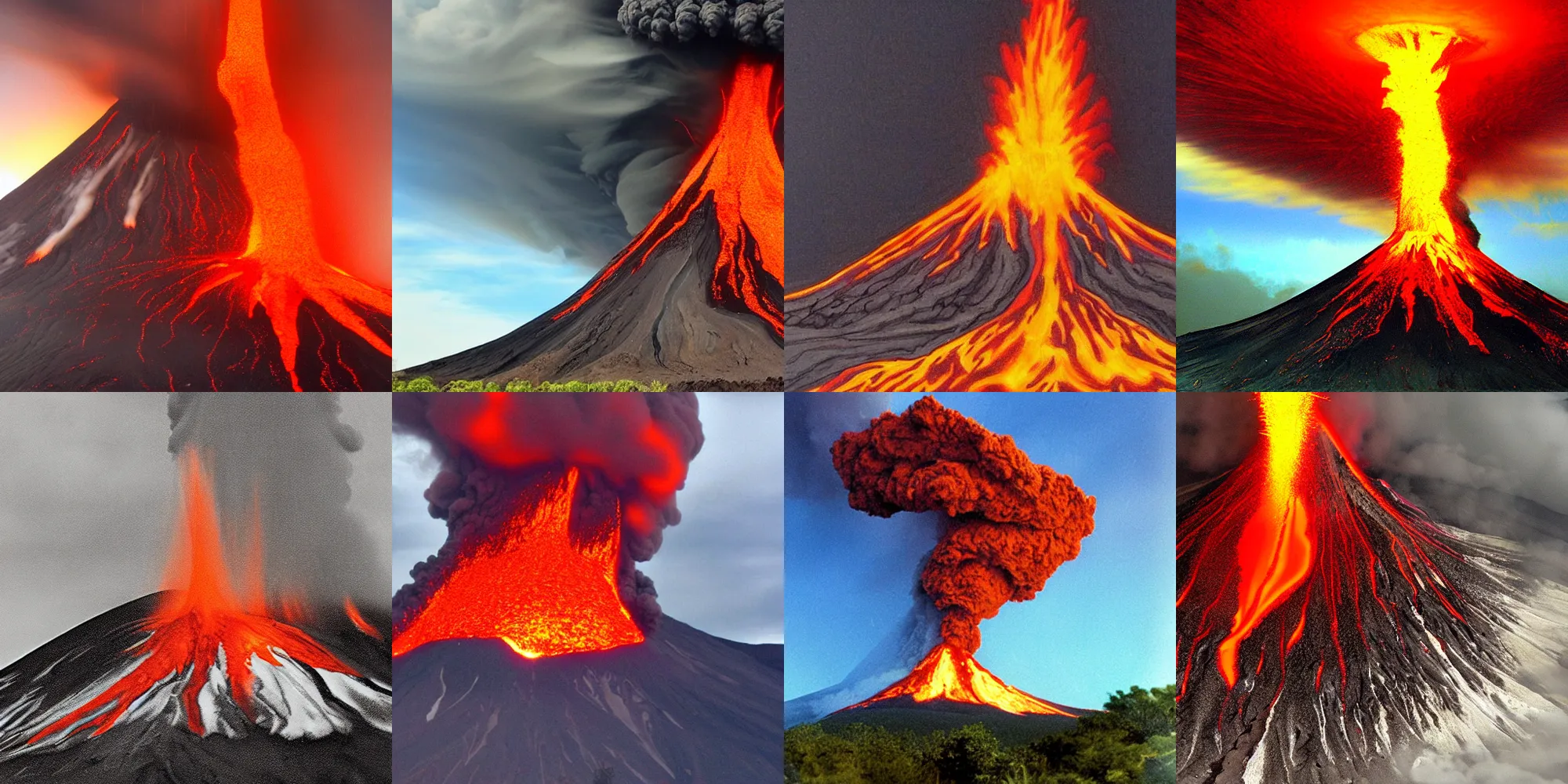 Prompt: Volcano Erupts Lava by chimera of all the best artists