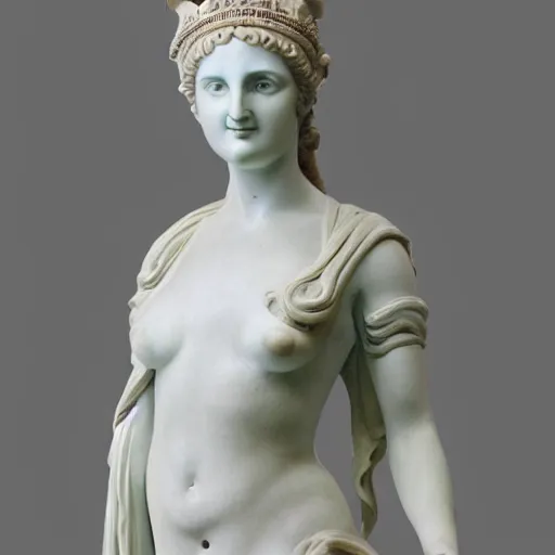 Prompt: greek goddess marble statue