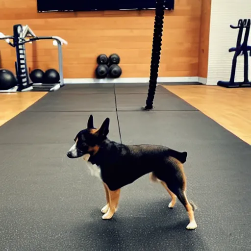 Image similar to a dog at the gym