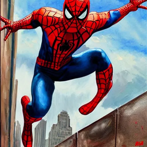 Image similar to spiderman and daredevil marvel, detailed painting