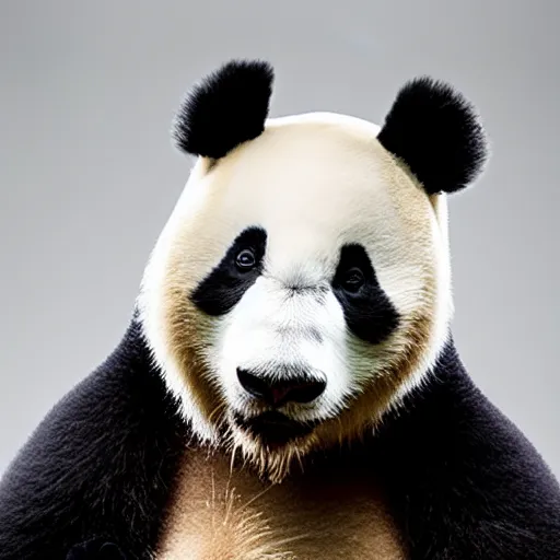 Prompt: a panda person, professional studio photo portrait